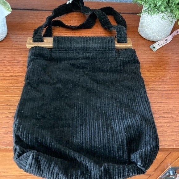 Vintage Black Corduroy Purse handmade - Picture 2 of 7